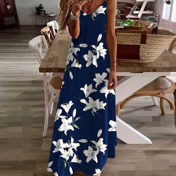 Long Dark Blue Dress - Picture 1 of 3